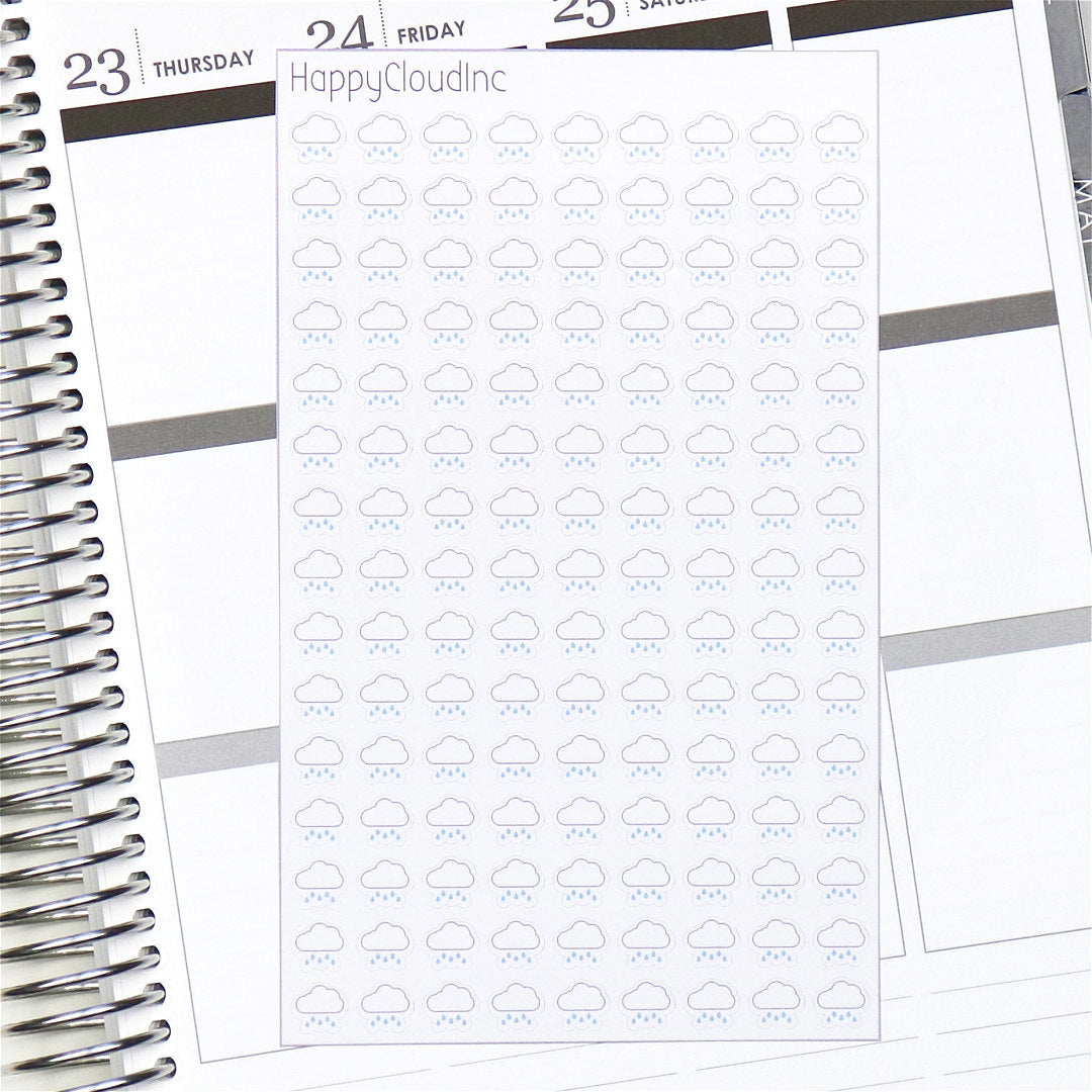 Light Rain Weather Planner / BUJO Stickers - Glossy (135 Stickers ...