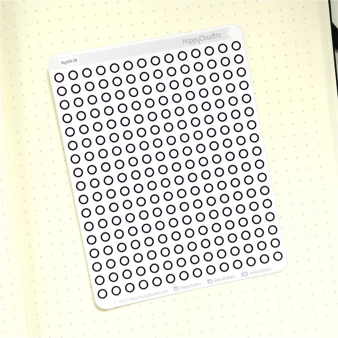 Circle Bullet Journal Stickers | Planner Dot Stickers | Neutral Dots