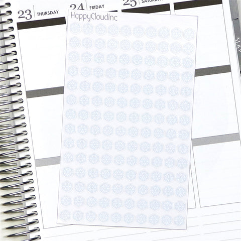 Snow / Snowflake Weather Tracking Planner / BUJO Stickers - Glossy (140 Stickers)