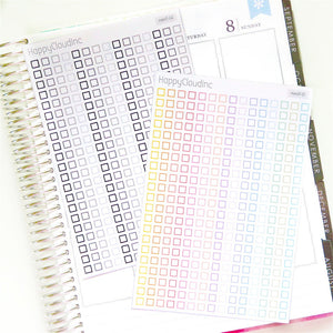 Mini Square Checkbox Planner Stickers | Checklist Stickers | BUJO Stickers