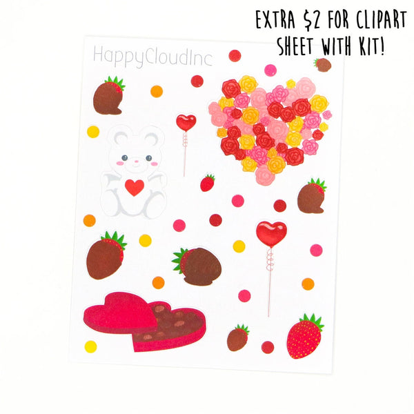 Romantic Valentines Love Sticker Kit