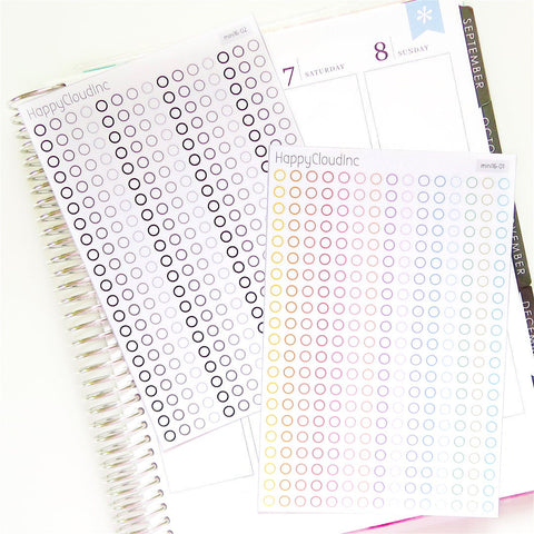 Mini Dot, Circle, Bullet Point Checkbox Stickers | Checklists