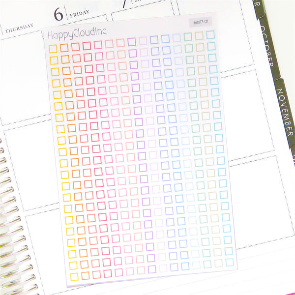 Mini Square Checkbox Planner Stickers | Checklist Stickers | BUJO Stickers