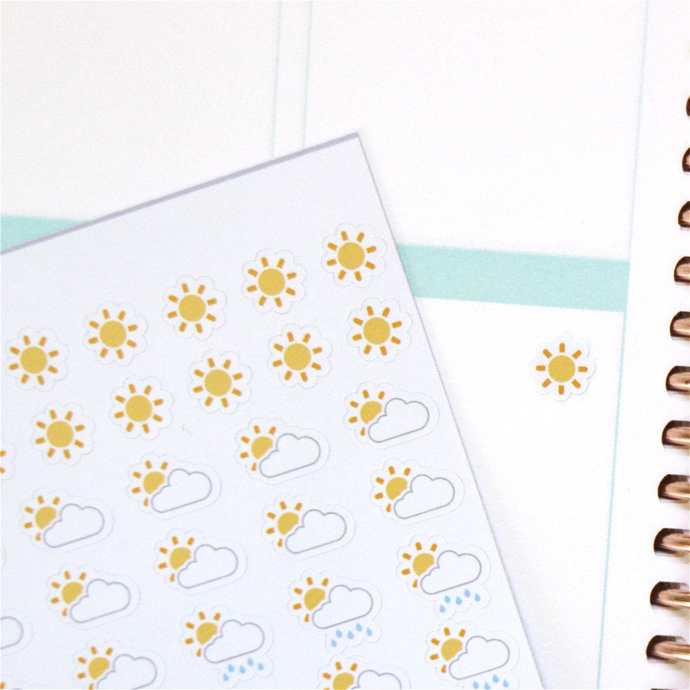 Cute Mini Weather Tracking Planner Stickers (135 stickers) – Happy ...